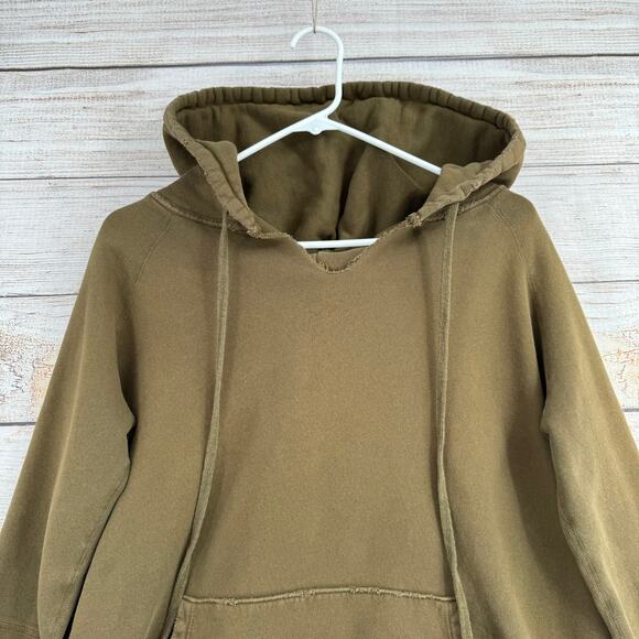 Nili Lotan Split Neck Hoodie Sweatshirt Womens Large Oversized Green - Picture 3 of 12